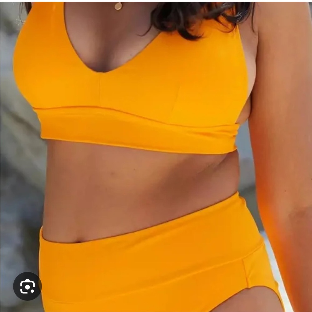 Aerie Longline V Scoop Bikini Top in Zinnia